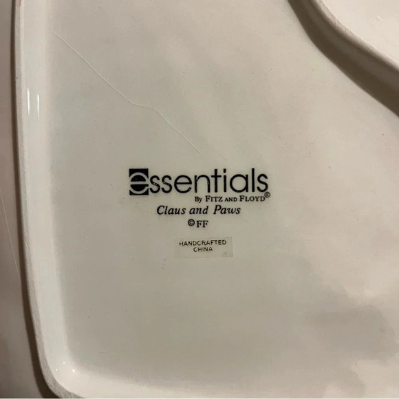 Fitz & Floyd Claus & Paws Cat Canapé Christmas Plate “Dear Santa “ Plate - Picture 6 of 11